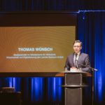 Thomas Wünsch, Staatssekretär im Ministerium für Wirtschaft, Wissenschaft und Digitalisierung des Landes Sachsen-Anhalt hält eine Rede